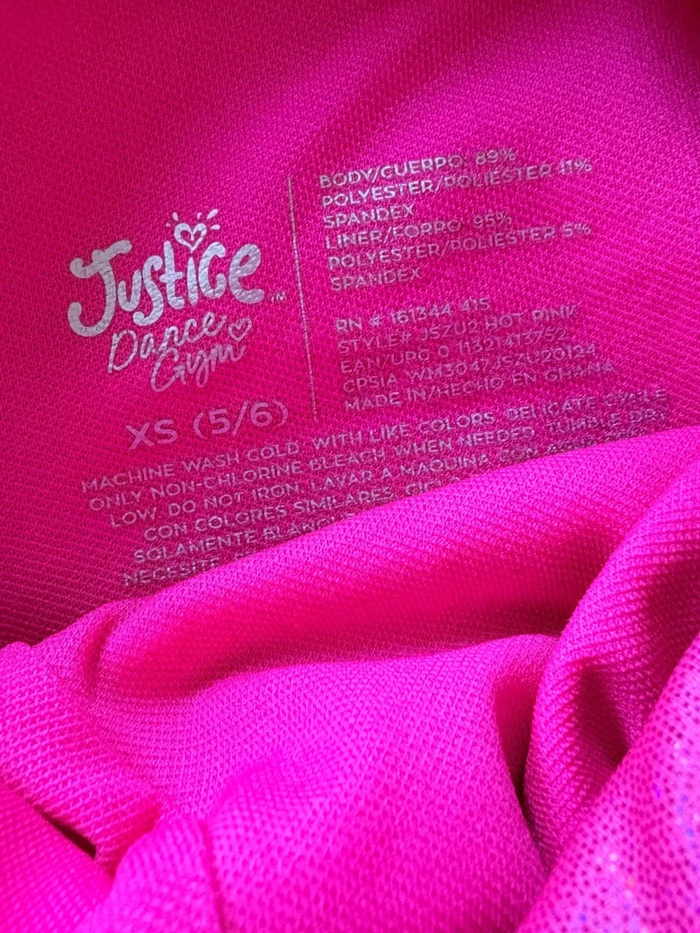Justice Hot Pink Dance Reversible Set